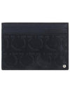 Gancini Embossed Card Wallet Black - SALVATORE FERRAGAMO - BALAAN 4