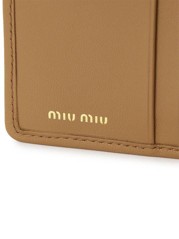 Matelasse Nappa Leather Card Wallet Brown - MIU MIU - BALAAN 6