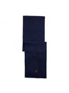 Embroidered Pony Logo Ribbed Muffler Navy - POLO RALPH LAUREN - BALAAN 1