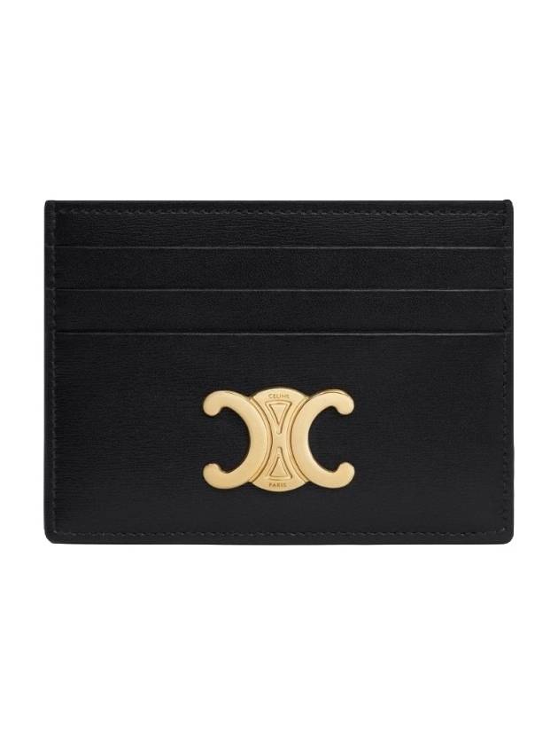 Triomphe Shiny Calfskin Card Wallet Black - CELINE - BALAAN 2