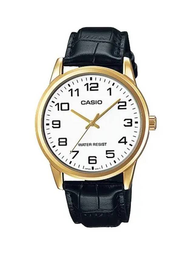 Analog Leather Watch Black - CASIO - BALAAN 1