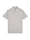 Wappen Cotton Short Sleeve Polo Shirt Dust Grey - STONE ISLAND - BALAAN 2