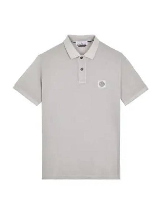 Wappen Cotton Short Sleeve Polo Shirt Dust Grey - STONE ISLAND - BALAAN 2