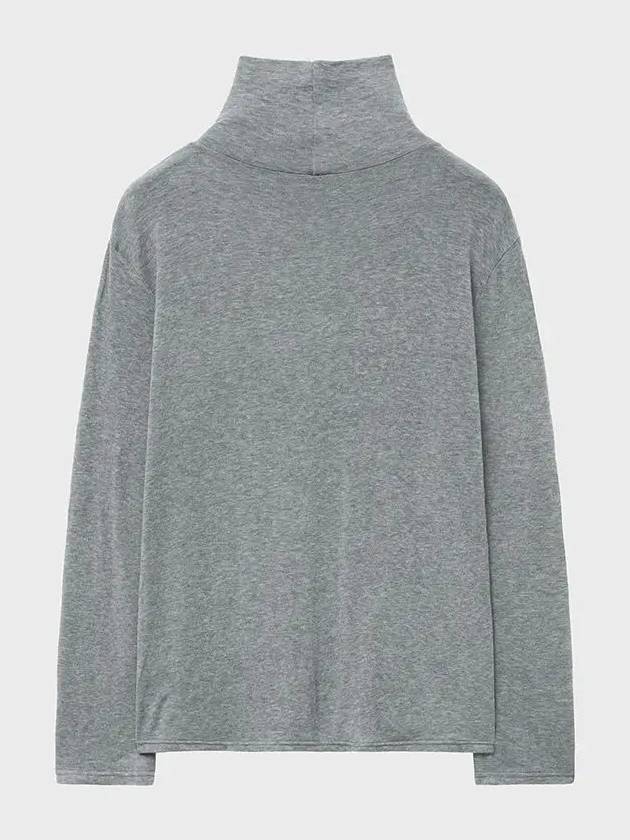 Wool Silky Roll Neck T Shirt Melange Gray - NOIRER - BALAAN 4