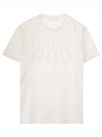 Men's Multi Lightning Short Sleeve T-Shirt White - NEIL BARRETT - BALAAN 2