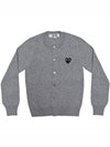 Black Heart Wappen Wool Cardigan Grey - COMME DES GARCONS - BALAAN 2