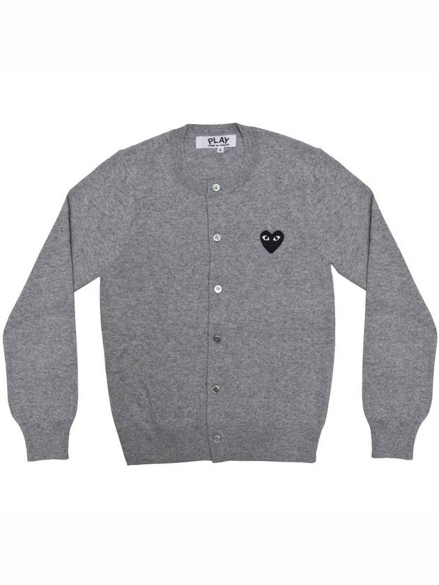 Black Heart Wappen Wool Cardigan Grey - COMME DES GARCONS - BALAAN 2