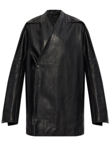 Rick Owens Leather Jacket, Women's, Black - RICK OWENS - BALAAN 1