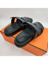 Hermes Chypre H Logo Calfskin Sandals Black - HERMES - BALAAN 7