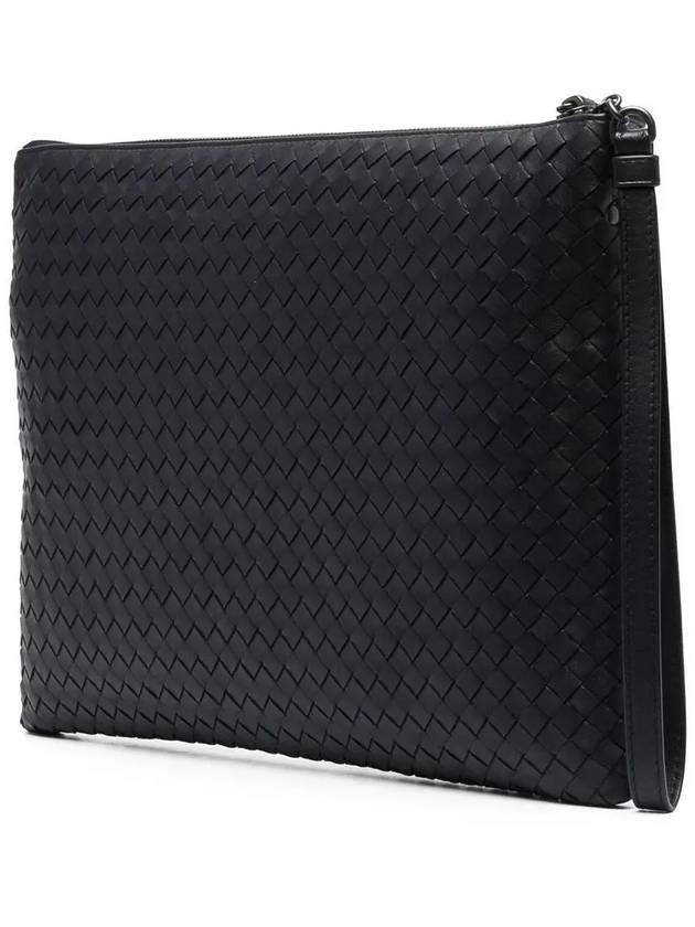 Intrecciato Strap Clutch Bag Black - BOTTEGA VENETA - BALAAN 4