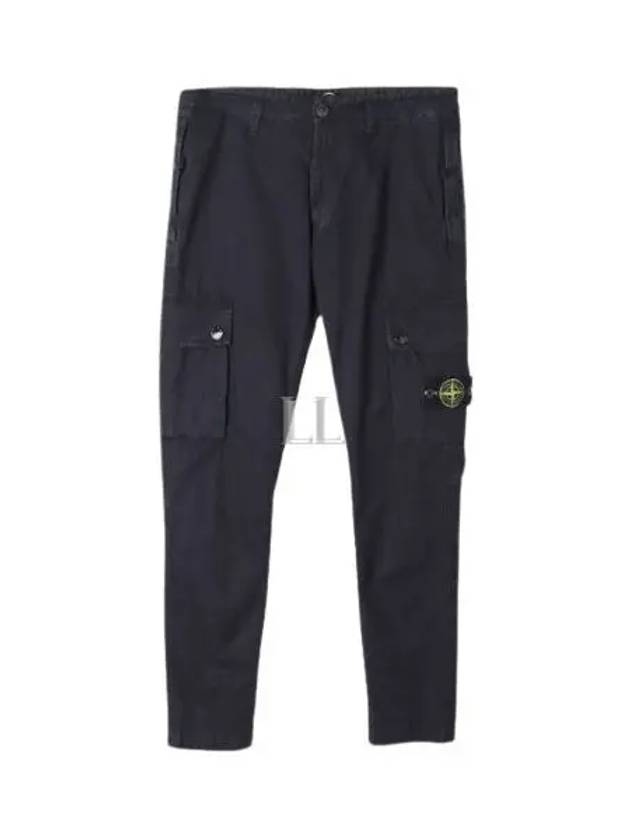 Wappen Patch Old Treatment Slim Fit Cargo Straight Pants Navy - STONE ISLAND - BALAAN 2