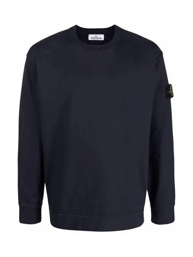 Waffen Patch Garment Dyed Heavy Cotton Sweatshirt Navy - STONE ISLAND - BALAAN 3