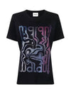 ENNA Glitter Logo Short Sleeve T-Shirt Black - ISABEL MARANT - BALAAN 2