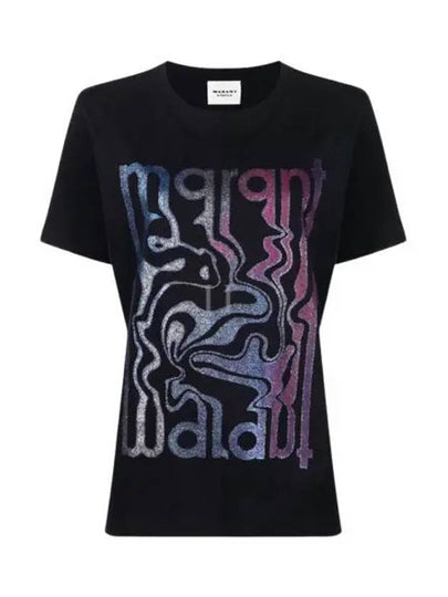 ENNA Glitter Logo Short Sleeve T-Shirt Black - ISABEL MARANT - BALAAN 2