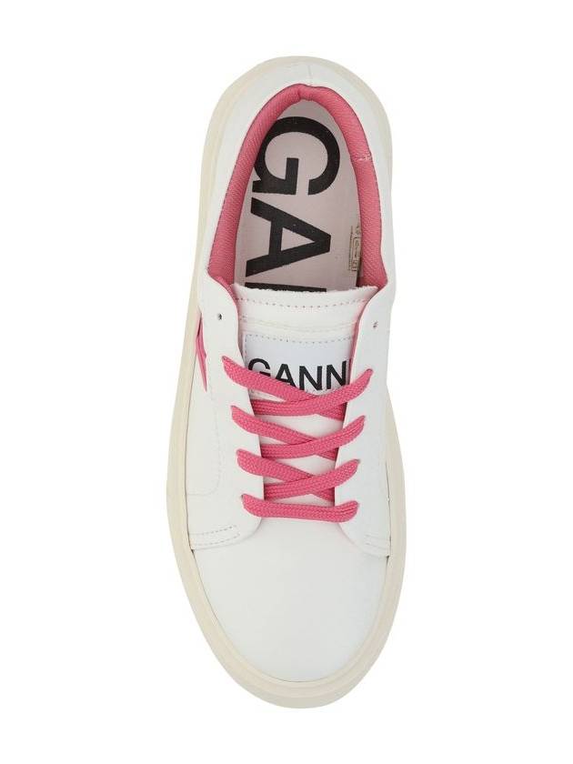 Ganni Shoking Pink Low Top Sneakers - GANNI - BALAAN 5