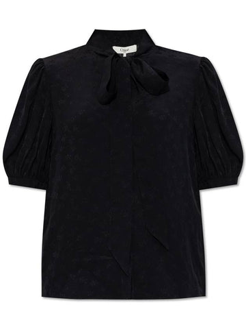 Chloé Top With Floral Pattern, Women's, Black - CHLOE - BALAAN 1