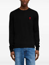 de Coeur Embroidery Crewneck Knit Top Black - AMI - BALAAN 7