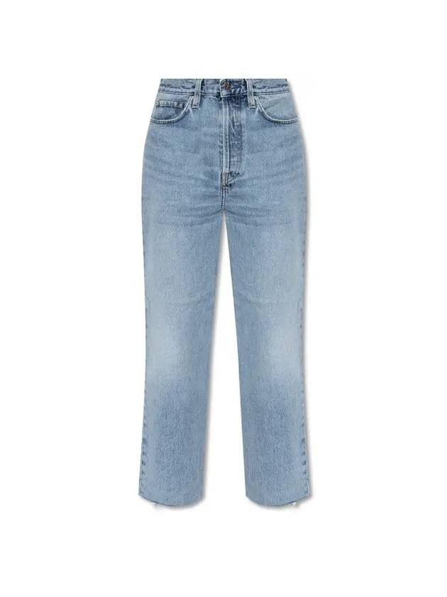 Classic Low Cut Crop Straight Jeans Light Blue - TOTEME - BALAAN 1