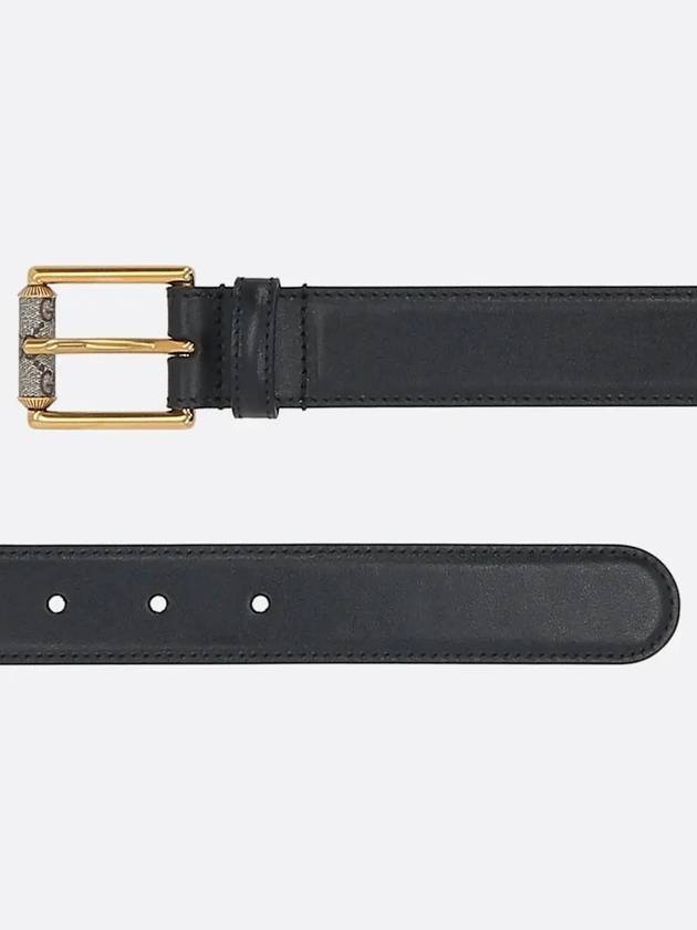 GG Buckle Supreme Belt Black - GUCCI - BALAAN 3