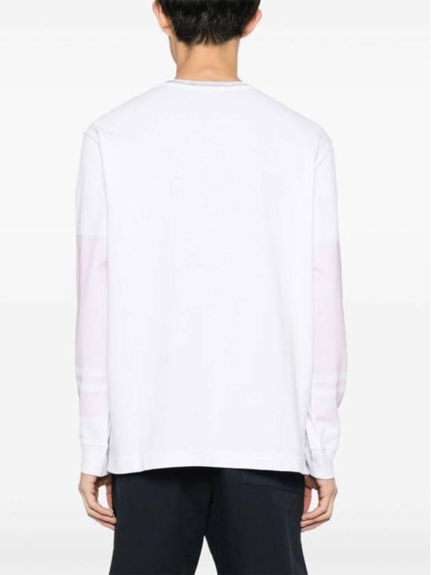 Logo Print Cotton Sweatshirt White - STONE ISLAND - BALAAN 6