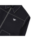 Triangle Logo Stitch Zip Up Jacket Black - PRADA - BALAAN 11