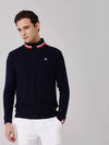 Boucle High Neck T-Shirt OF9212GB NAVY - ONOFF - BALAAN 1