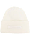 Logo Wool Beanie White - CANADA GOOSE - BALAAN 1