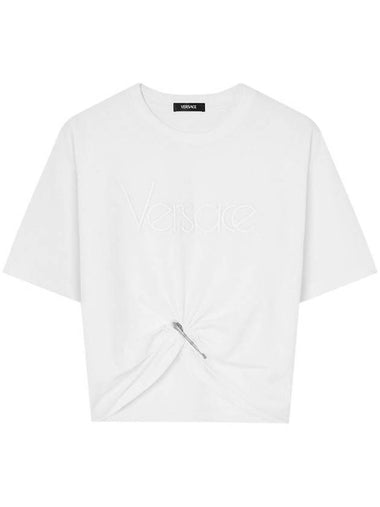 Versace Safety Pin Cropped T-Shirt Clothing - VERSACE - BALAAN 1