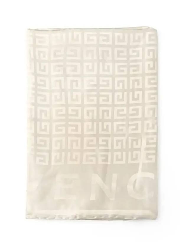 4G Shiny Silk Jacquard Scarf Ivory - GIVENCHY - BALAAN 5