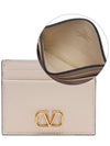 V Logo Signature Card Wallet Ivory - VALENTINO - BALAAN 3