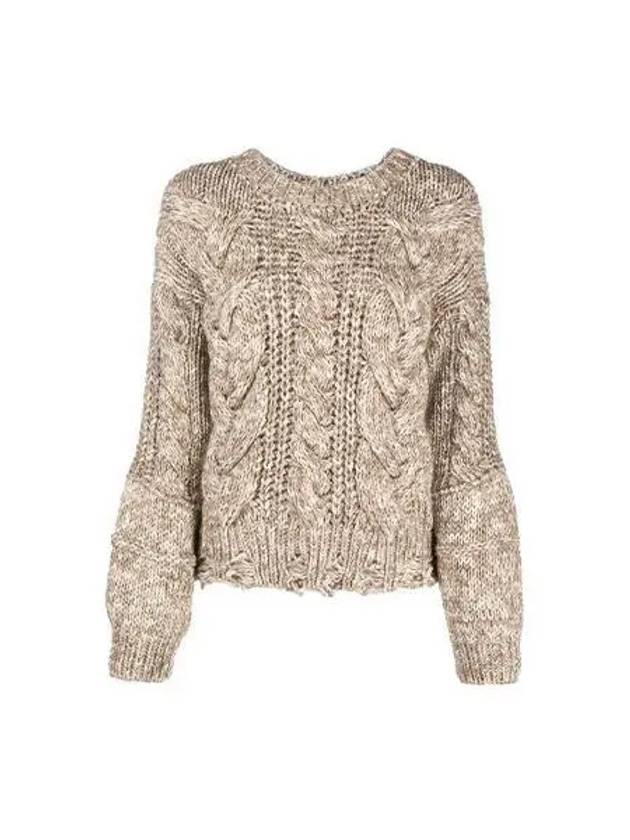 Women s Cable Jumper Knit Natural WP12 NAHELE BEI03 - IRO - BALAAN 2