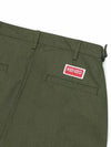 Logo Patch Mid-Rise Wide Pants Dark Khaki - KENZO - BALAAN 6