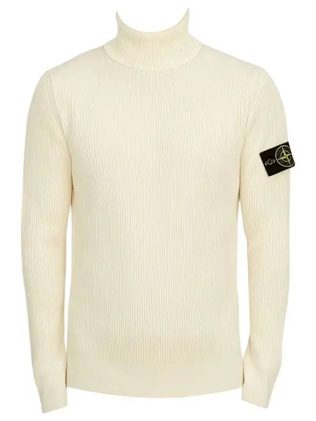 Men's Logo Patch Turtleneck White - STONE ISLAND - BALAAN 2