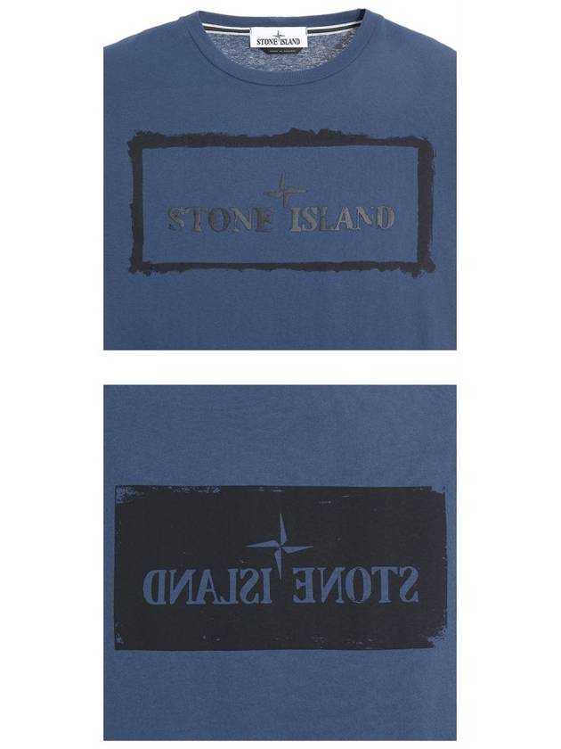 Stencil One Logo Short Sleeve T-Shirt Navy - STONE ISLAND - BALAAN 6