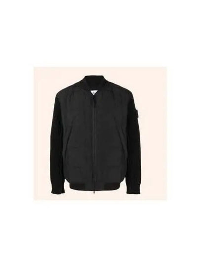 Logo Patch Padded Zip-up Jacket Black - STONE ISLAND - BALAAN 2