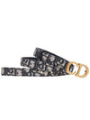 CD Icon Saddle Belt Blue Beige - DIOR - BALAAN 3