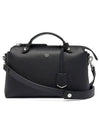 By The Way Boston Leather Medium Tote Bag Black - FENDI - BALAAN 6