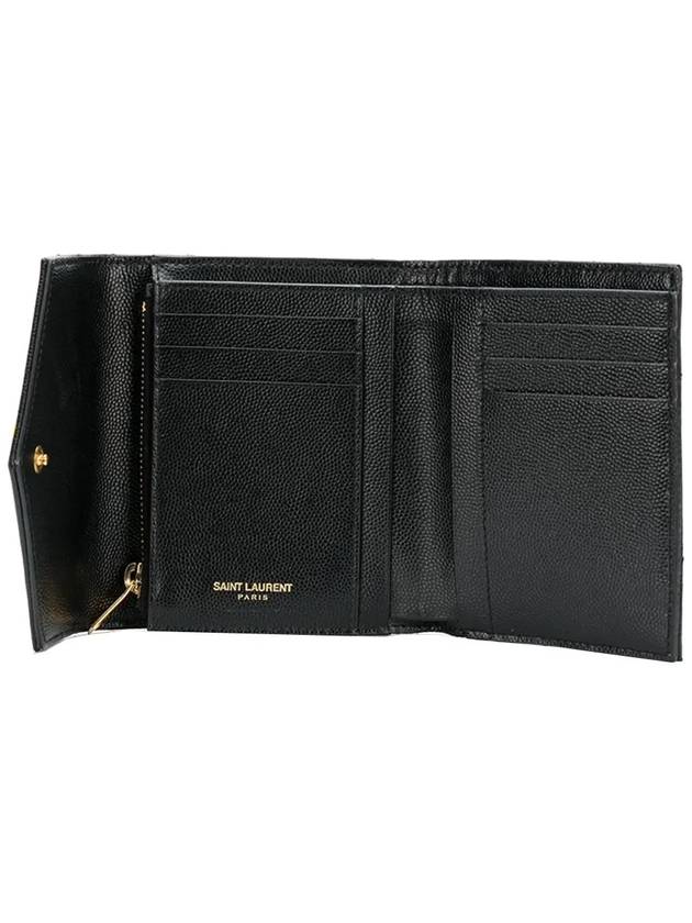 Matelasse Monogram Quilting Flap Half Wallet Black - SAINT LAURENT - BALAAN 4