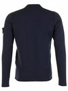 Wappen Patch Crew Neck Knit Top Navy - STONE ISLAND - BALAAN 3