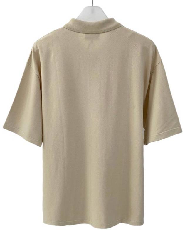Bold Fox Head Patch Oversized Polo Shirt Beige - MAISON KITSUNE - BALAAN 3