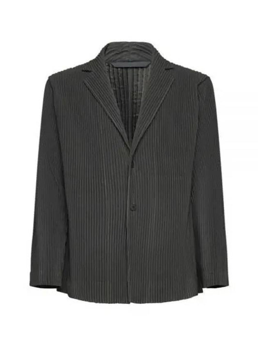 Pleated Basic Blazer Jacket Khaki - ISSEY MIYAKE - BALAAN 1