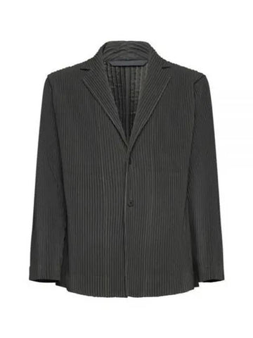 Pleated Basic Blazer Jacket Khaki - ISSEY MIYAKE - BALAAN 1