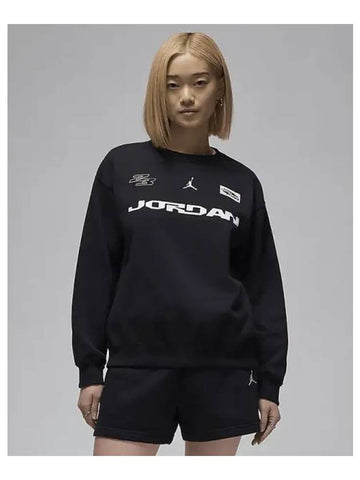 Jordan Brooklyn Fleece Women s Crew Neck Sweatshirt Black White FV7087 010 738992 - NIKE - BALAAN 1