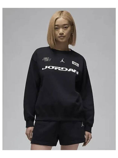 Jordan Brooklyn Fleece Women s Crew Neck Sweatshirt Black White FV7087 010 738992 - NIKE - BALAAN 1