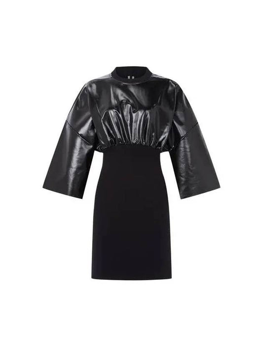 WOMEN DRKSHDW Faux Leather Mini Dress Black - RICK OWENS - BALAAN 1