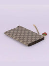 Double G Logo Patch Strawberry Clutch Bag Beige Brown - GUCCI - BALAAN 5