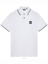 Stretch Cotton Pique Short Sleeve Polo Shirt White - STONE ISLAND - BALAAN 2