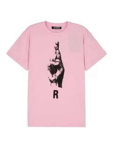 hand sign short sleeve t shirt light pink - RAF SIMONS - BALAAN 1