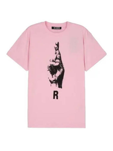 hand sign short sleeve t shirt light pink - RAF SIMONS - BALAAN 1