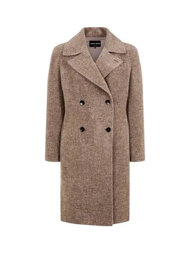 Women s Soft Wool Boucle Double Coat Melange Beige 271463 - GIORGIO ARMANI - BALAAN 1